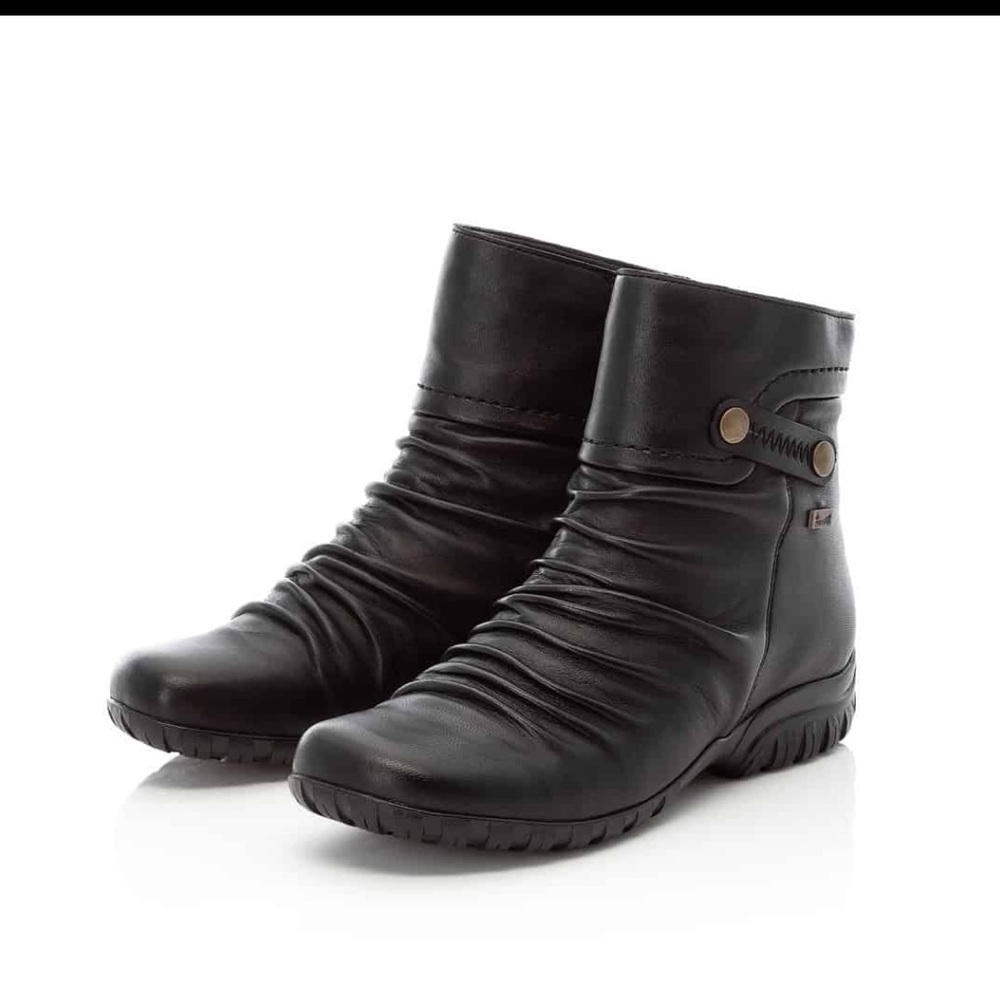 Rieker Black Leather Waterproof Winter Boot- Soft Lambswool lined!-Sz7.5 ๐โโ - Picture 12 of 16